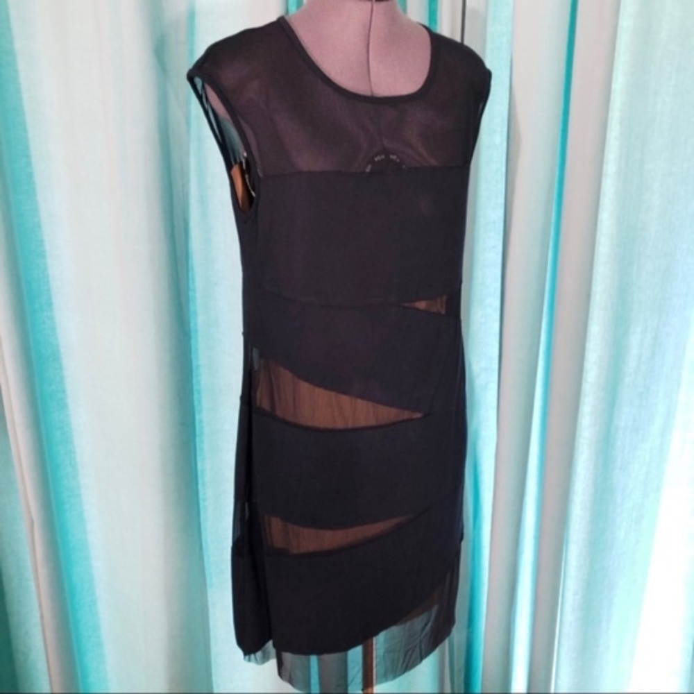 Bailey 44 Dress Naked Lady Navy Cocktail NWT L